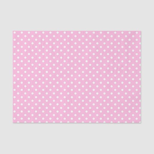 Papier Mousseline Pois blancs en rose (Recto)