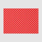 Papier Mousseline Pois blancs en rouge (Recto)