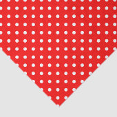 Papier Mousseline Pois blancs en rouge (Détail)