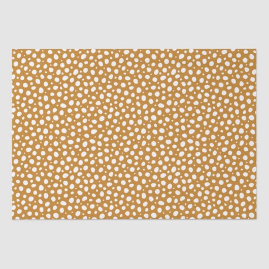 Papier Mousseline Pois blancs jaunes Automne automne stylé (Recto)