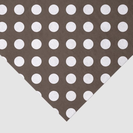 Papier Mousseline Pois blancs sur brun (Détail)