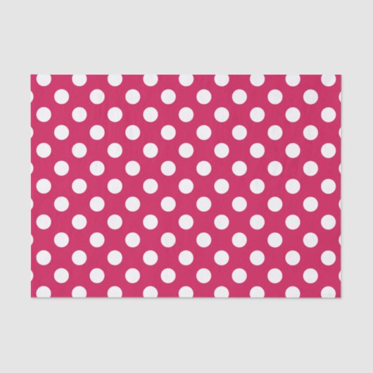 Papier Mousseline Pois blancs sur cerise (Recto)