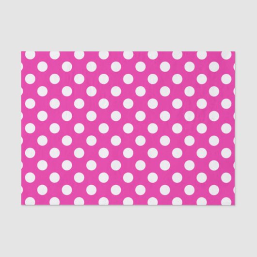 Papier Mousseline Pois blancs sur fuchsia (Recto)