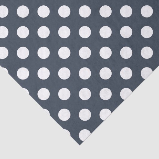 Papier Mousseline Pois blancs sur gris bleu (Détail)