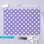 Papier Mousseline Pois blancs sur perwinkle (Artisanat)