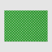 Papier Mousseline Pois blancs sur vert (Recto)
