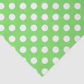Papier Mousseline Pois blancs sur vert pomme (Détail)