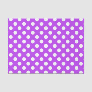 Papier Mousseline Pois blancs sur violet clair