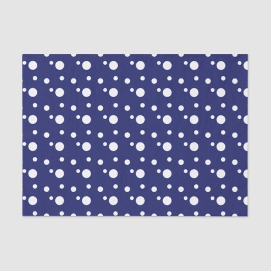 Papier Mousseline Pois bleu-foncé et blanc (Recto)