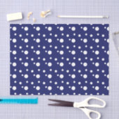 Papier Mousseline Pois bleu-foncé et blanc (Artisanat)