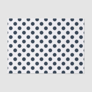 Papier Mousseline Pois bleu marine foncé