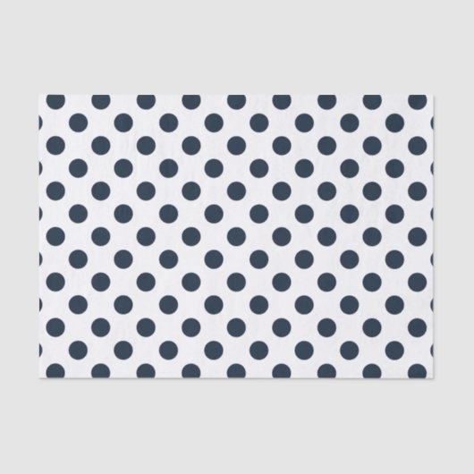 Papier Mousseline Pois bleu marine foncé (Recto)