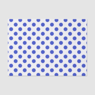 Papier Mousseline Pois bleu royal