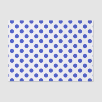 Papier Mousseline Pois bleu royal