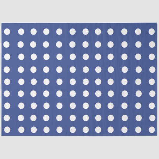 Papier Mousseline Pois Bleus Blancs (Recto)