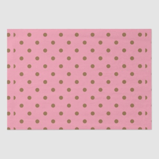 Papier Mousseline Pois Brown sur rose (Recto)