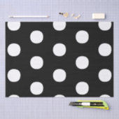 Papier Mousseline Pois chic noir blanc grand audace moderne (Artisanat)