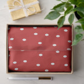 Papier Mousseline Pois classique rouge et blanc (Cadeau)