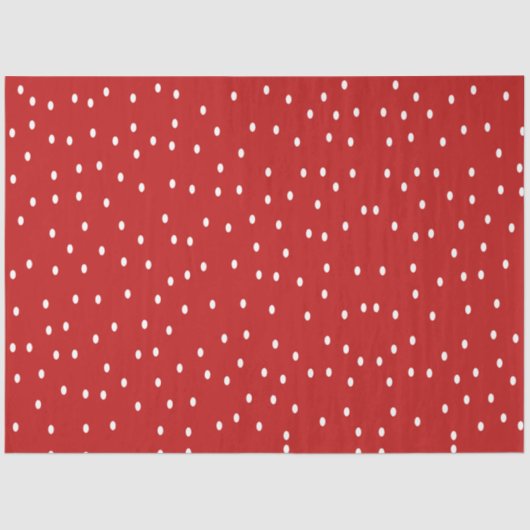 Papier Mousseline Pois classique rouge et blanc (Recto)