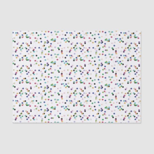 Papier Mousseline Pois coloré multi (Recto)