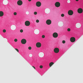 Papier Mousseline Pois d'aquarelle rose chaud et blanc (Détail)