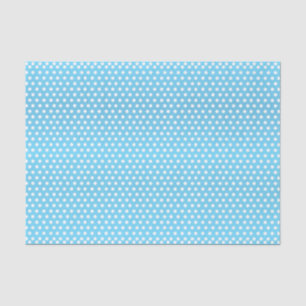 Papier Mousseline Pois de bleus layette et de blanc
