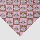 Papier Mousseline Pois d'éléphants roses et Brown (Détail)