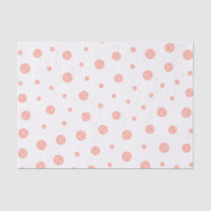 Papier Mousseline Pois élégant - blanc rose doux d'or