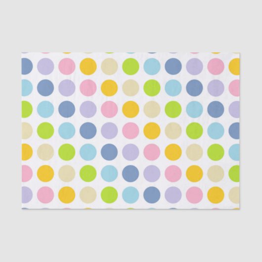 Papier Mousseline Pois en pastel d'arc-en-ciel (Recto)