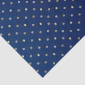 Papier Mousseline Pois Gold et Silver sur Navy Blue  (Détail)