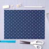 Papier Mousseline Pois Gold et Silver sur Navy Blue  (Artisanat)