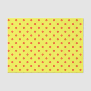 Papier Mousseline Pois jaune et orange