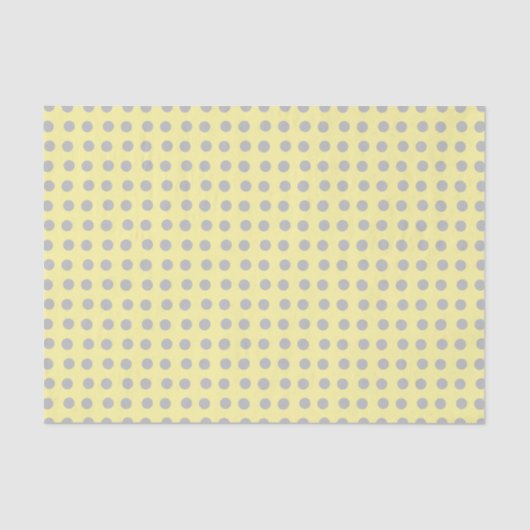 Papier Mousseline Pois jaune pâle et gris (Recto)