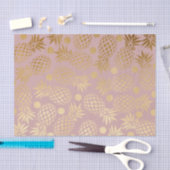 Papier Mousseline pois motif d'ananas en faux or (Artisanat)
