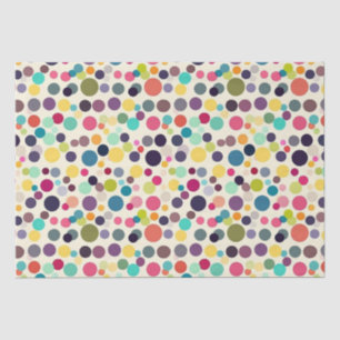Papier Mousseline Pois multicolores