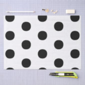 Papier Mousseline Pois noir blanc grand élégant motif (Artisanat)