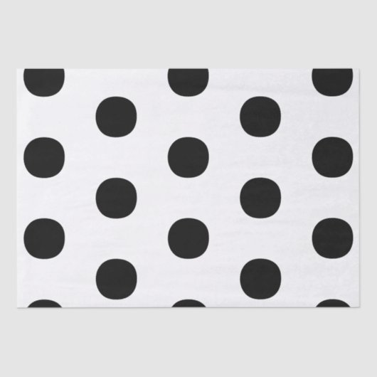 Papier Mousseline Pois noir blanc grand élégant motif (Recto)