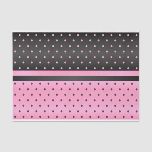 Papier Mousseline Pois noir et rose (Recto)