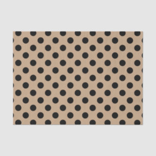 Papier Mousseline Pois noir sur le beige