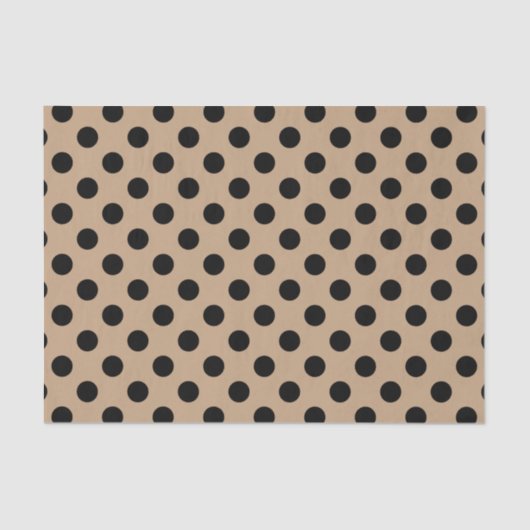 Papier Mousseline Pois noir sur le beige (Recto)