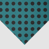 Papier Mousseline Pois noirs en turquoise (Détail)