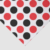 Papier Mousseline Pois noirs et rouges (Détail)