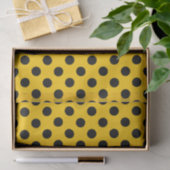 Papier Mousseline Pois noirs sur jaune (Cadeau)