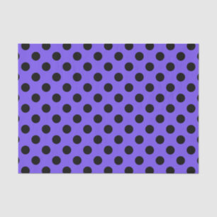 Papier Mousseline Pois noirs sur perwinkle