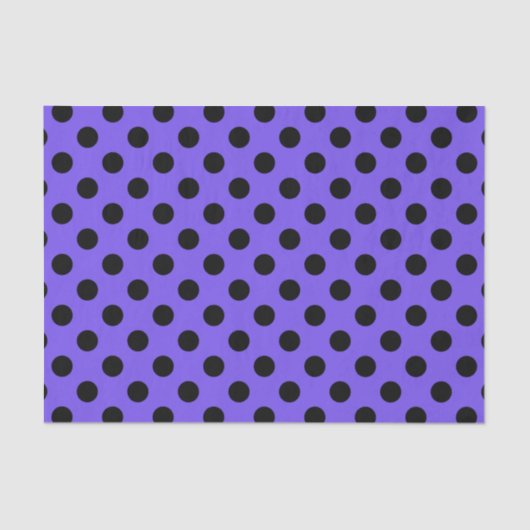 Papier Mousseline Pois noirs sur perwinkle (Recto)