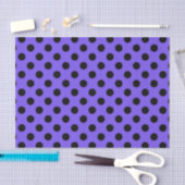 Papier Mousseline Pois noirs sur perwinkle (Artisanat)