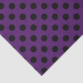 Papier Mousseline Pois noirs sur prune violette (Détail)