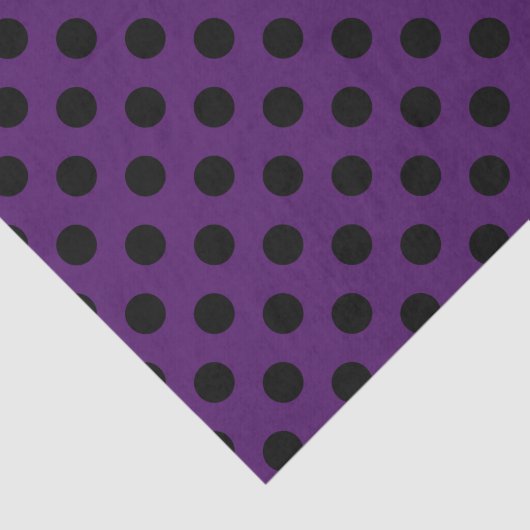 Papier Mousseline Pois noirs sur prune violette (Détail)