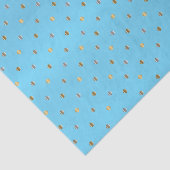 Papier Mousseline Pois or et argent sur Baby Blue (Détail)