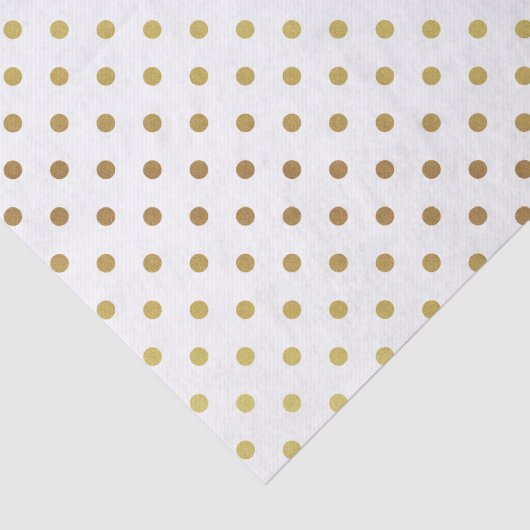 Papier Mousseline Pois or et blanc (Détail)